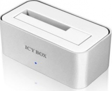 IcyBox IB-111STU3-Wh - HD-Docking für 2.5/3.5 Zoll SATA - USB3 - Silber/Weiss