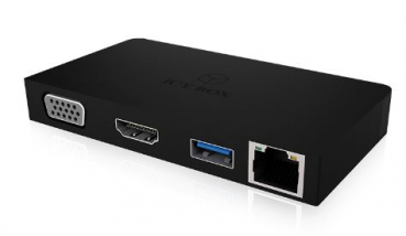 Icy Box IB-DK4023-CPD - USB Type-C DockingStation mit integriertem Kabel