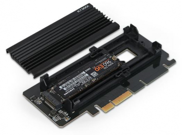 Icy Dock MB987M2P-2B - EZConvert Ex Pro 1 x M.2 NVMe SSD to PCIe 3.0 x4 Adapter with Heat Sink